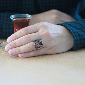 925 Sterling Silver Men Ring with Zultanite Stone - EFENDINA PAZAR - Tesbihane - 102002429