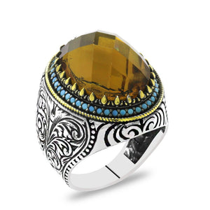 925 Sterling Silver Men Ring with Zultanite Stone - EFENDINA PAZAR - Tesbihane - 102002430