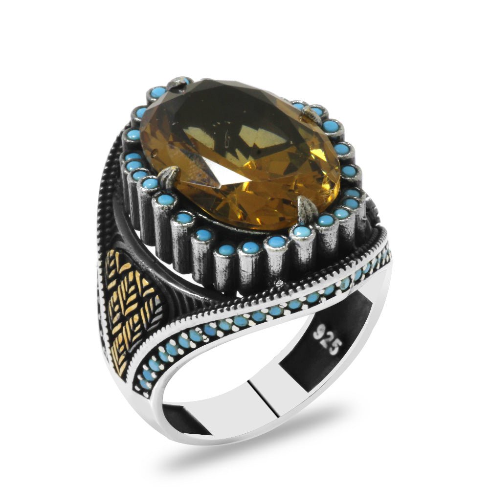 925 Sterling Silver Men Ring with Zultanite Stone - EFENDINA PAZAR - Tesbihane - 102002433