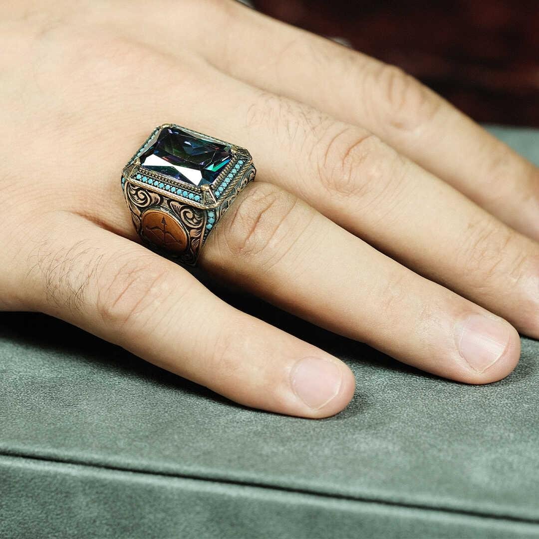 925 Sterling Silver Men's Ring - EFENDINA PAZAR - Ve Tesbih - Z3727