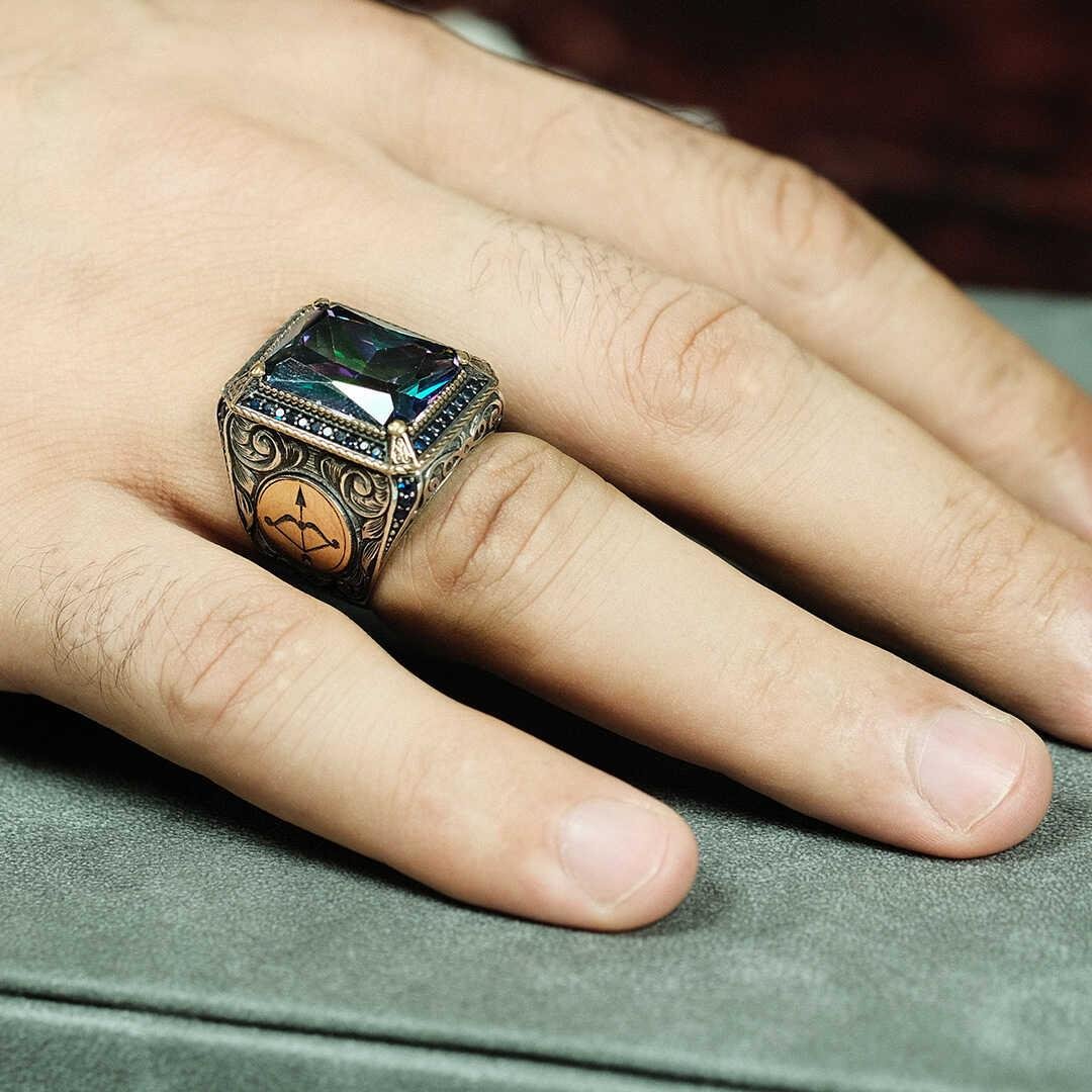 925 Sterling Silver Men's Ring - EFENDINA PAZAR - Ve Tesbih - Z3728