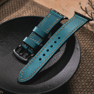 Leather Apple Watch Strap Teal