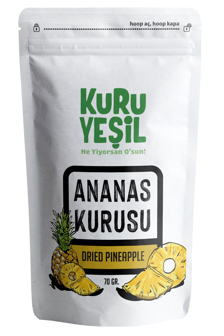 Kuru Yeşil Dried Green Pineapple 70 g No Sugar Added