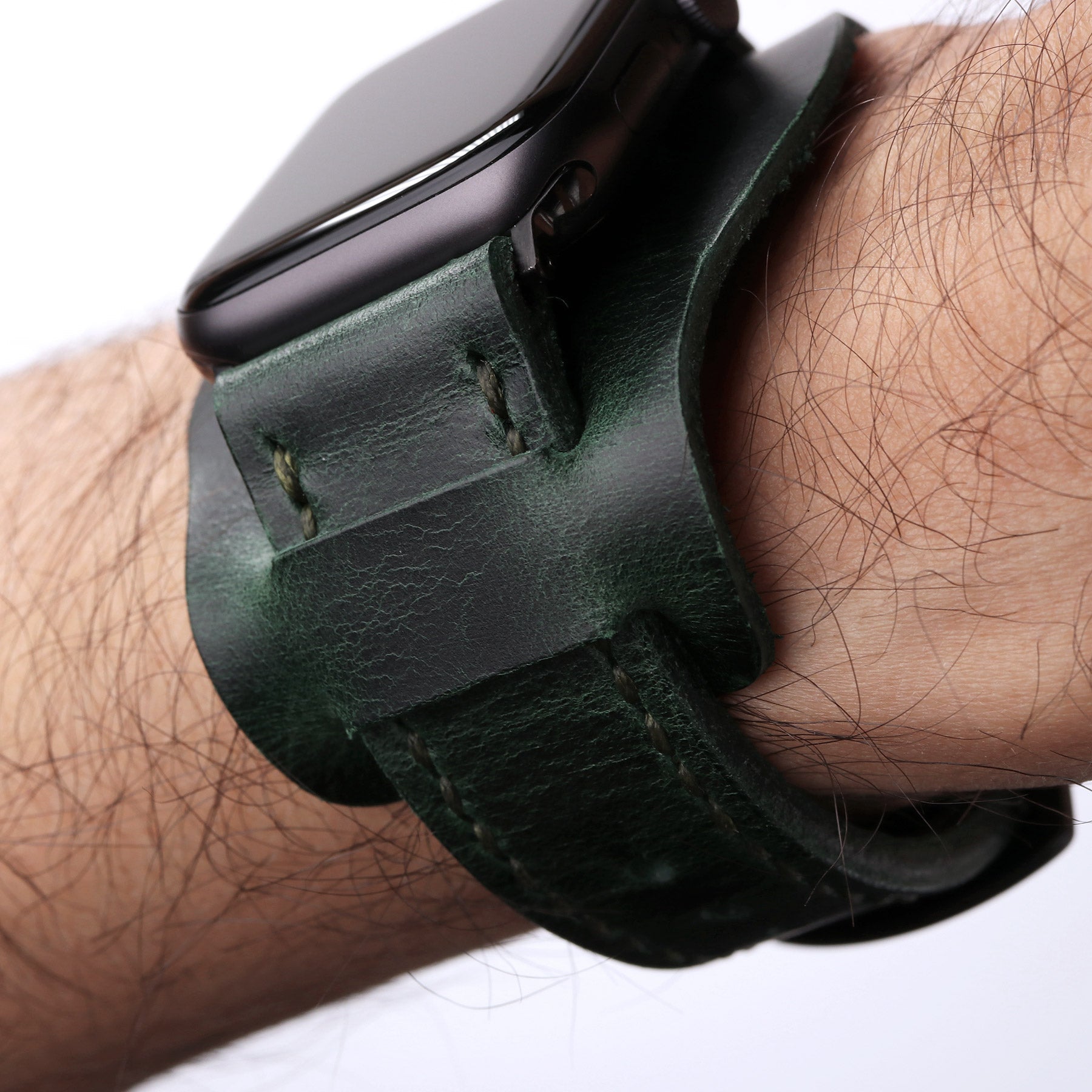 Özel Yapılmış Apple Watch Paket Kayışı - Orman Yeşili