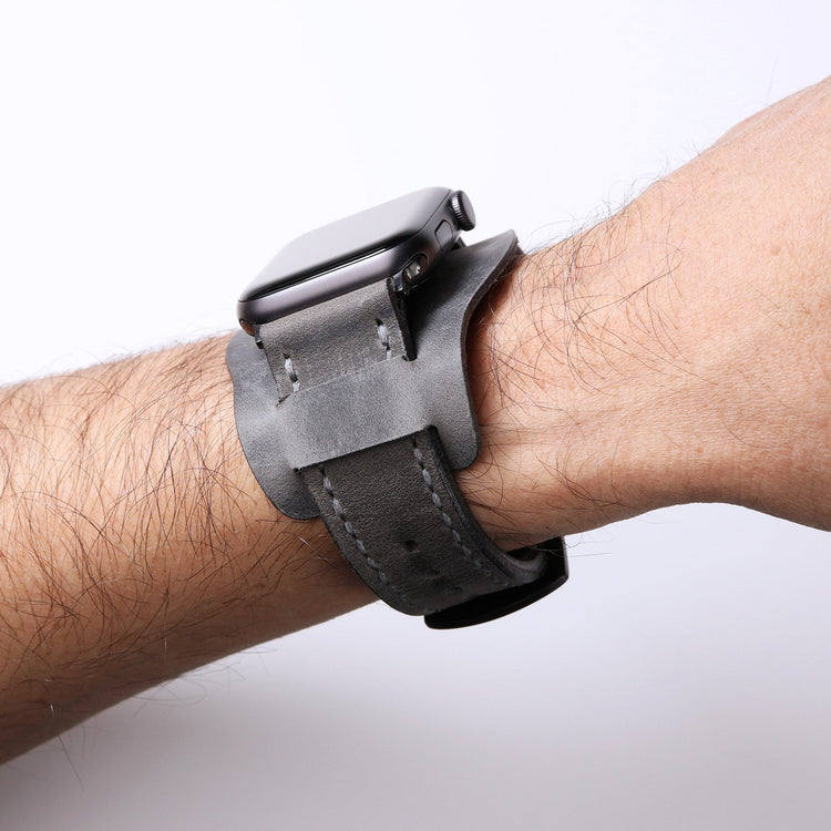 Gray Custom Made Apple Watch Bund Strap 