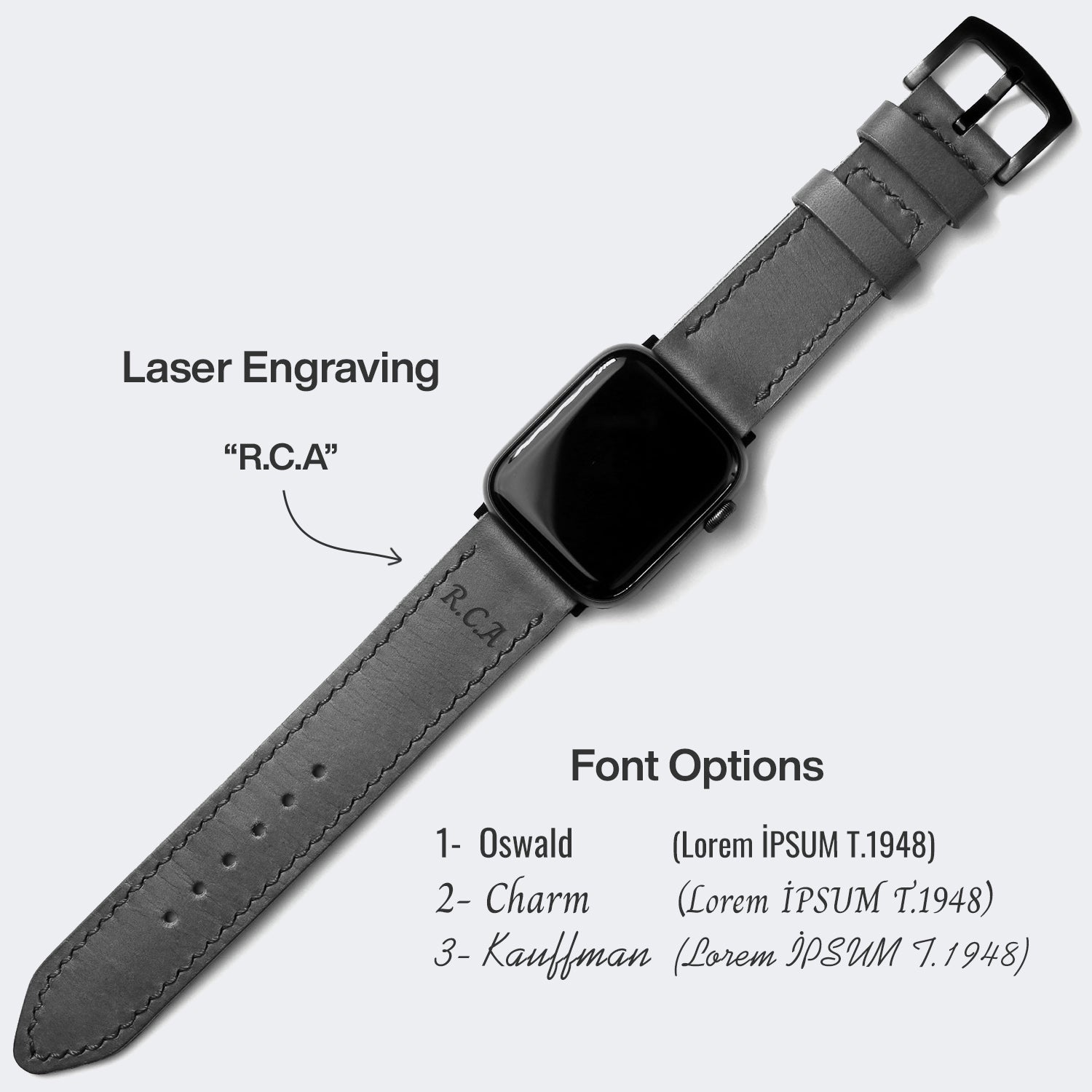 Leather Apple Watch Strap - Purple