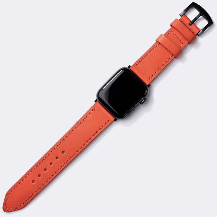 Leather Apple Watch Strap  Orange