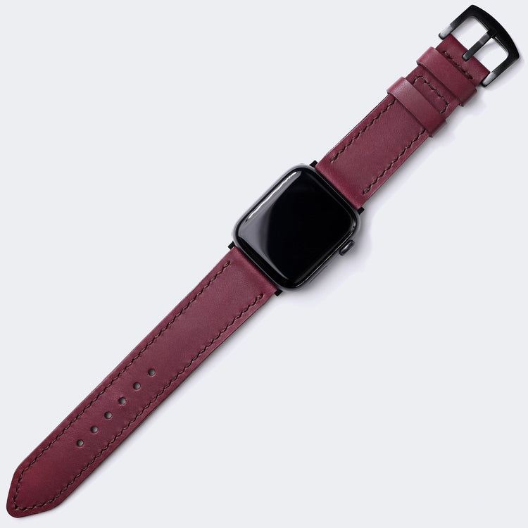 Veg-Tan Leather Apple Watch Strap - Purple