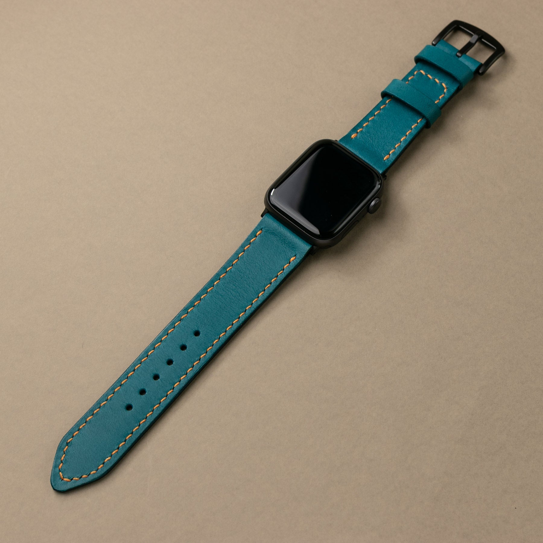 Veg-Tan Leather Apple Watch Strap Teal