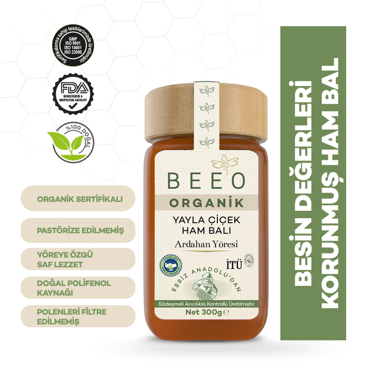 Beeo Ardahan Organic Raw Honey 300 g