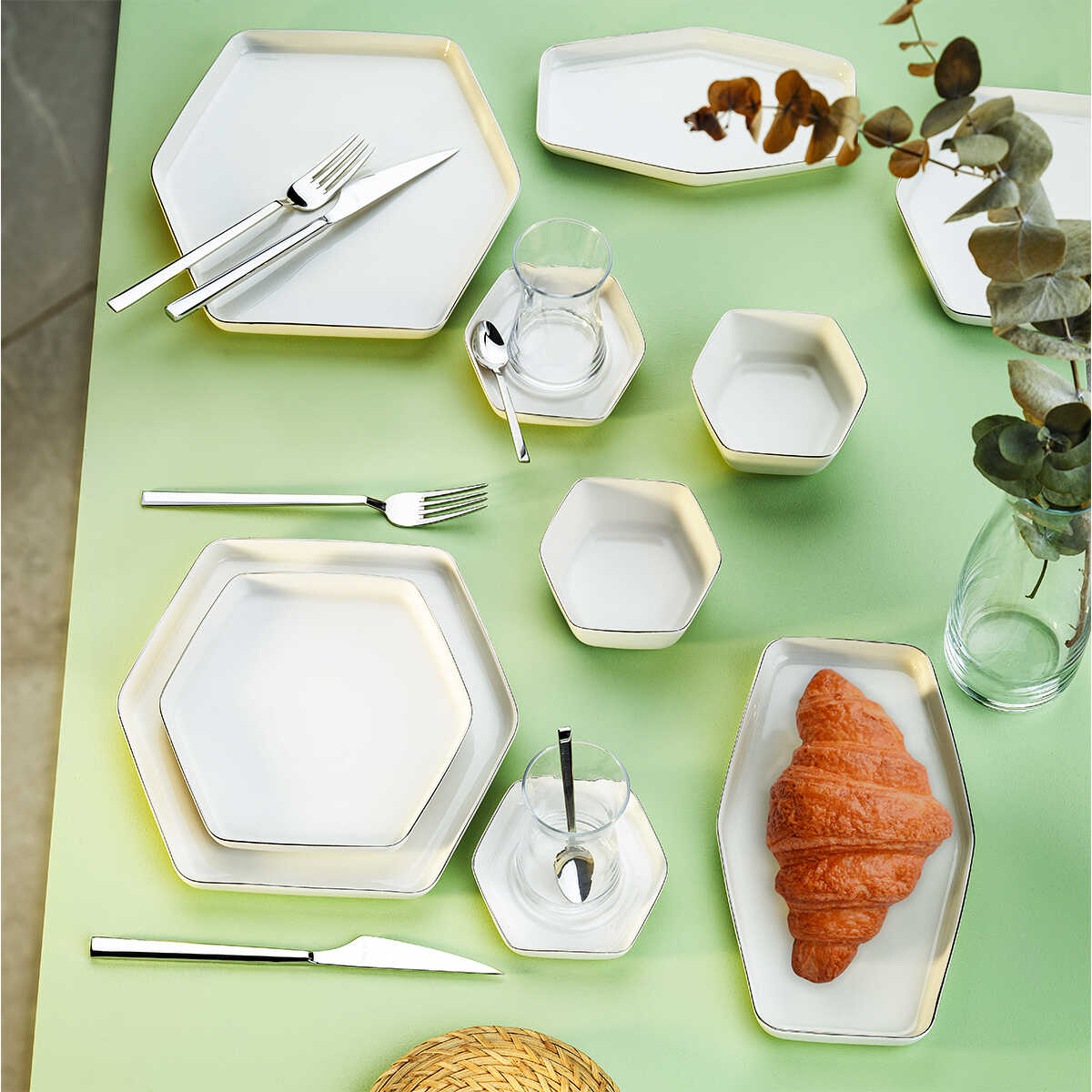 Aryıldız Cara Platin 32 Piece Breakfast Set for 6 People - EFENDINA PAZAR - ARYILDIZ - 8690664248959