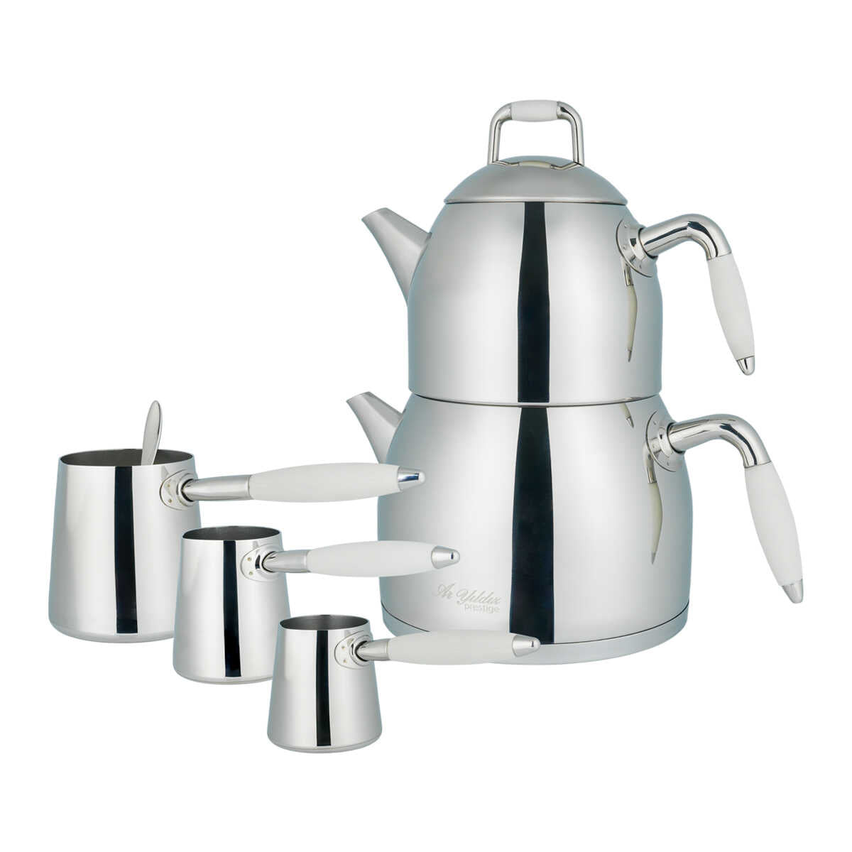 Aryıldız Family Teapot and Coffee Pot Set Sedef