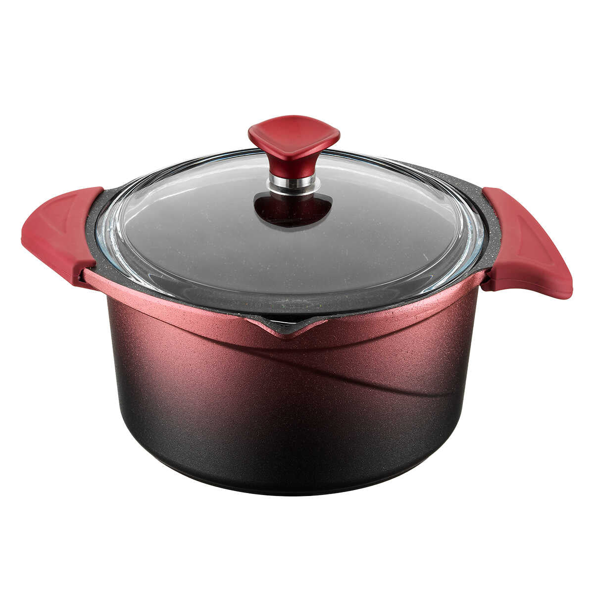 Aryıldız Flipper Red Glass Pot 20 - 10 cm - EFENDINA PAZAR - ARYILDIZ - 8690664205143