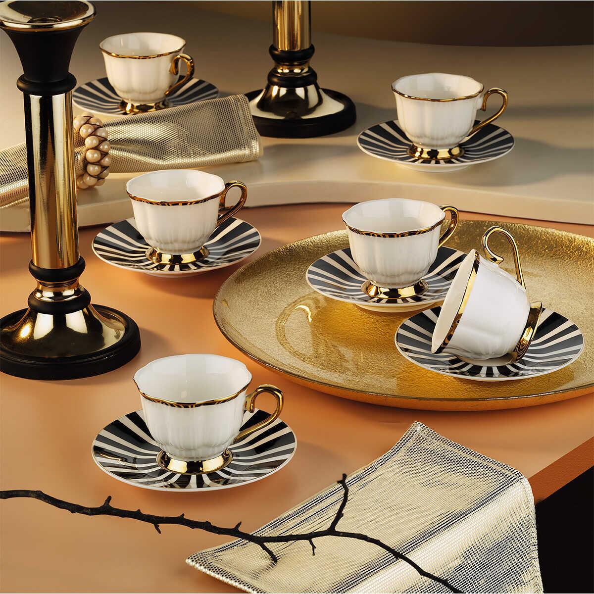 Aryıldız Gisa Turkish Coffee Cup Set for 6 People - EFENDINA PAZAR - ARYILDIZ - 8690664250716