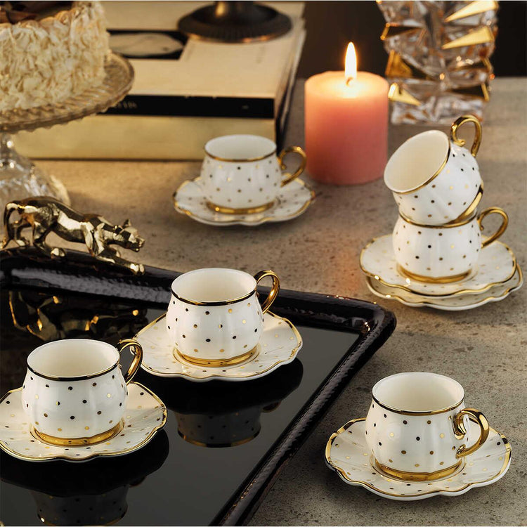 Aryıldız Hena Turkish Coffee Cup Set for 6 People - EFENDINA PAZAR - ARYILDIZ - 8690664250686