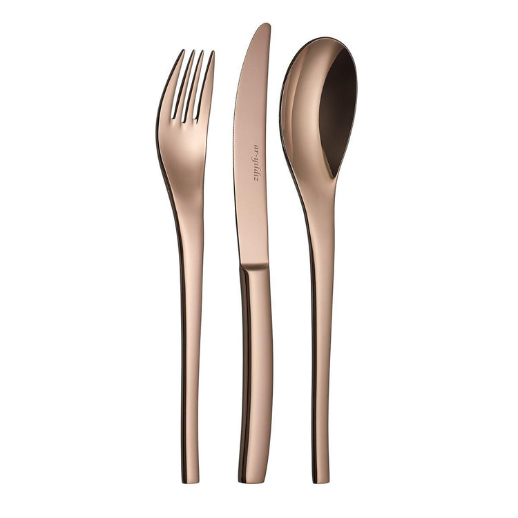 Aryıldız Jazz Titanium Bronze 36 Piece Cutlery Set - EFENDINA PAZAR - ARYILDIZ - 8690664195741