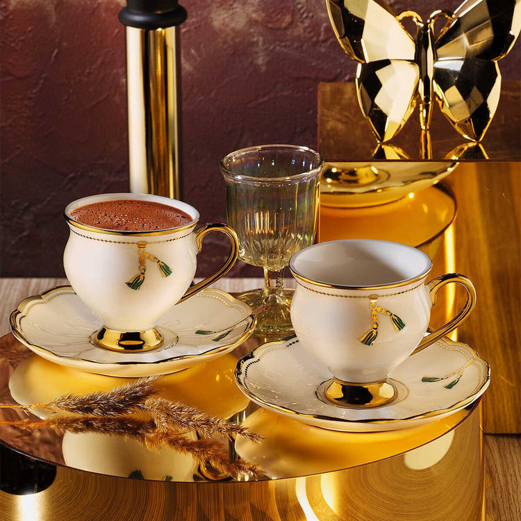 Aryıldız Liona Turkish Coffee Cup Set for 6 People - EFENDINA PAZAR - ARYILDIZ - 8690664250693