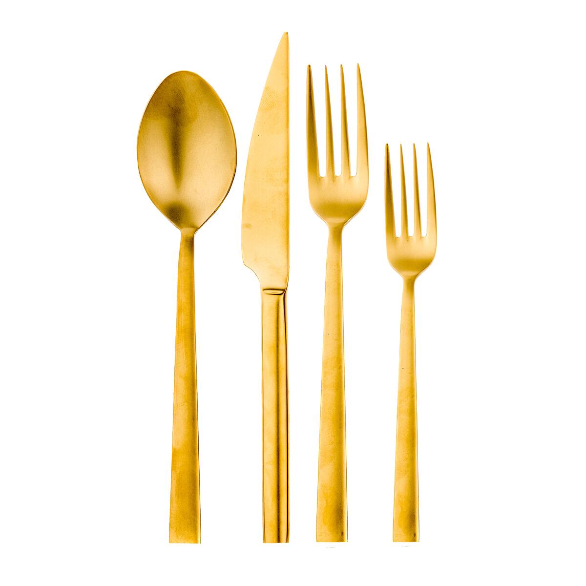 طقم أدوات المائدة 24 قطعة  ذهبي مطفي