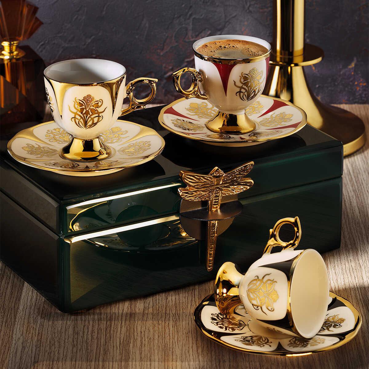 Aryıldız Nigah Turkish Coffee Cup Set for 6 People - EFENDINA PAZAR - ARYILDIZ - 8690664250662
