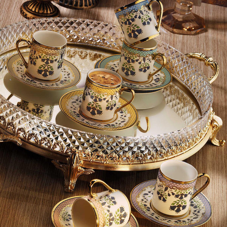 Aryıldız Nigar Turkish Coffee Cup Set for 6 People - EFENDINA PAZAR - ARYILDIZ - 8690664250594