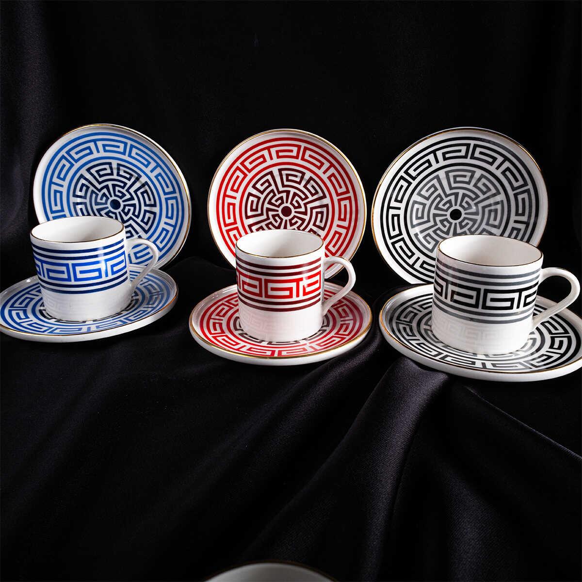 Aryıldız Sacce Turkish Coffee Cup Set for 6 Persons 90ml