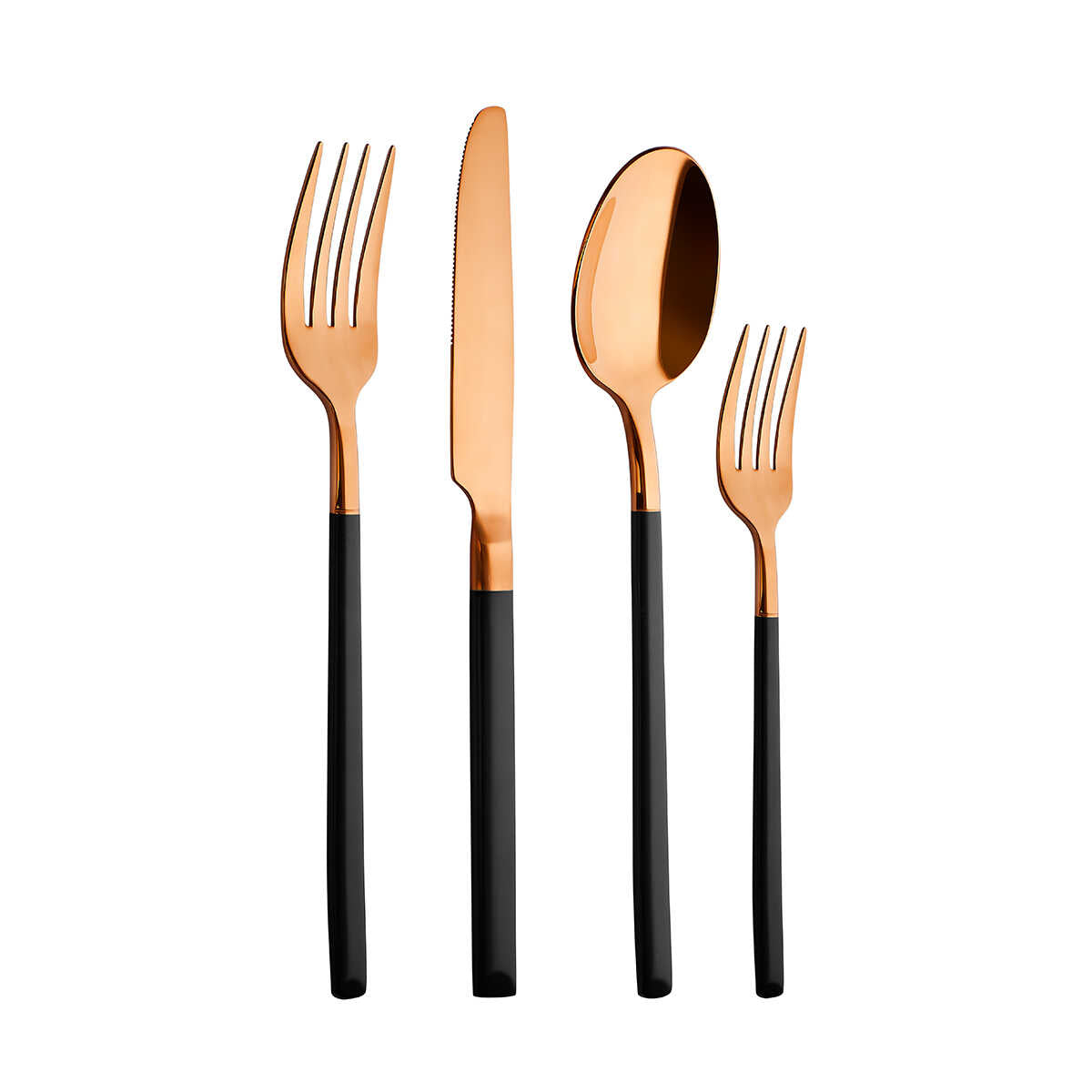 Aryıldız Soho Prestige Bronze Black Fork Spoon Knife 24 Pieces