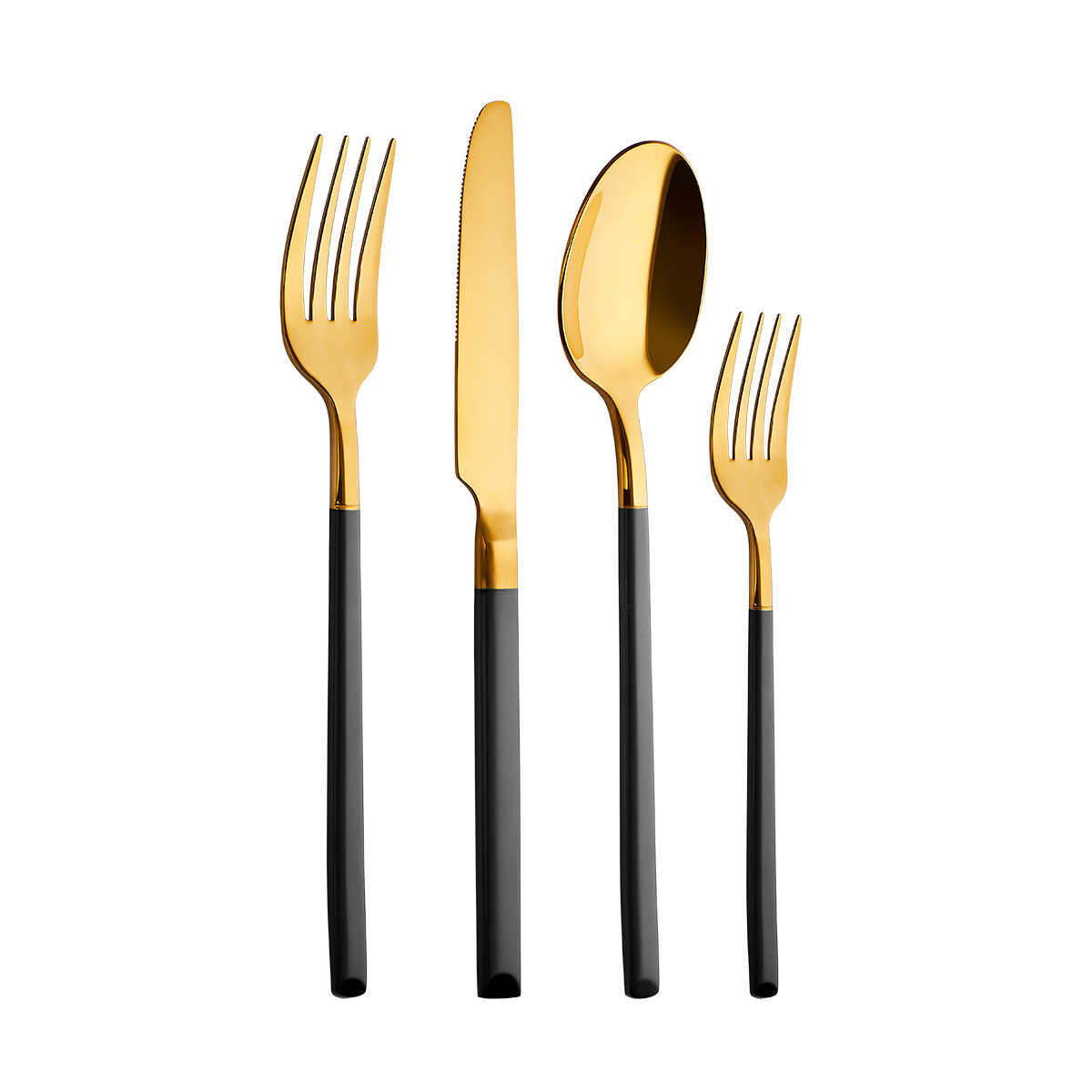 Aryıldız Soho Prestige Gray Gold Fork Spoon Knife 24 Pieces