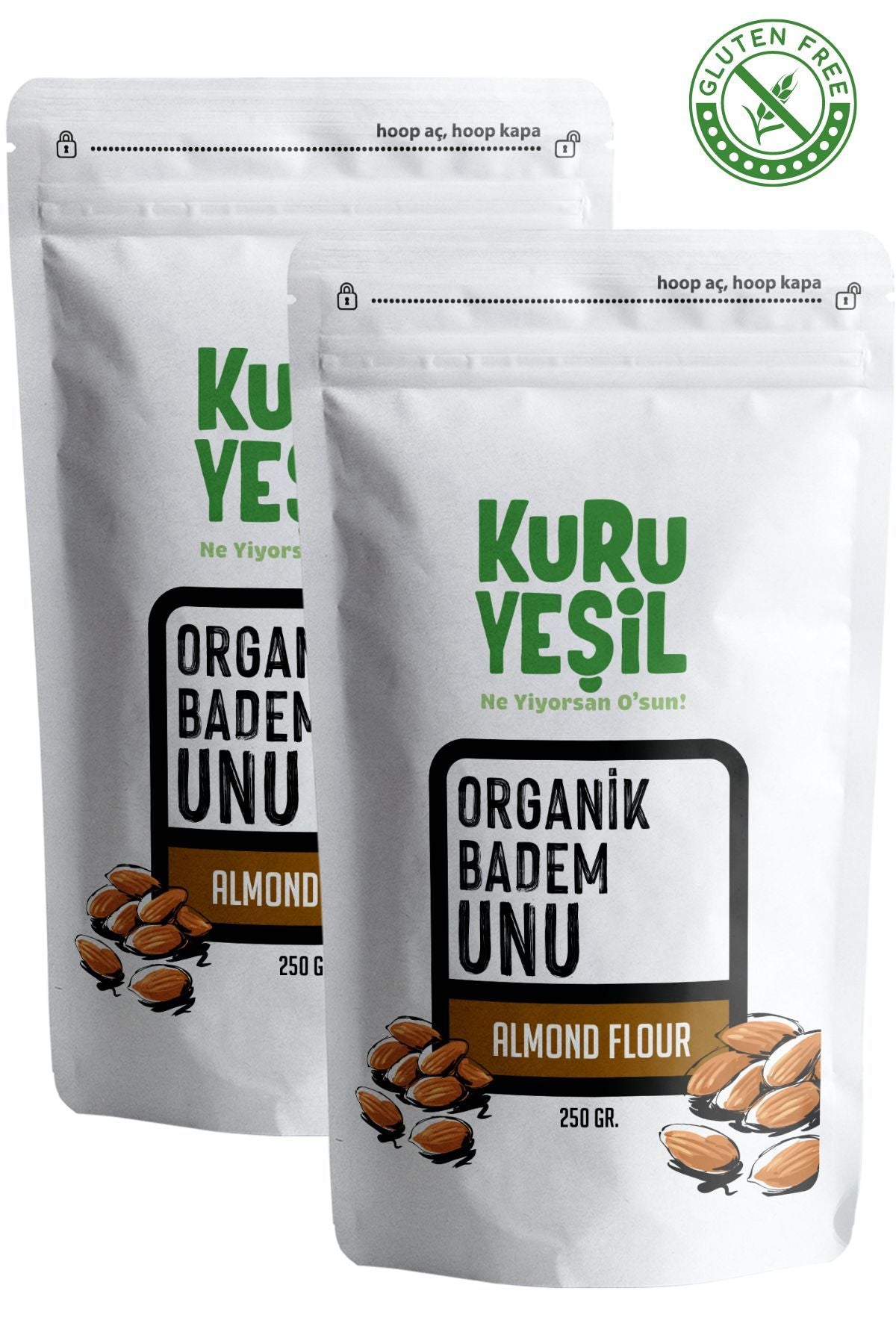 Kuru Yeşil Dry Green Organic Local Almond Flour Package 500 g