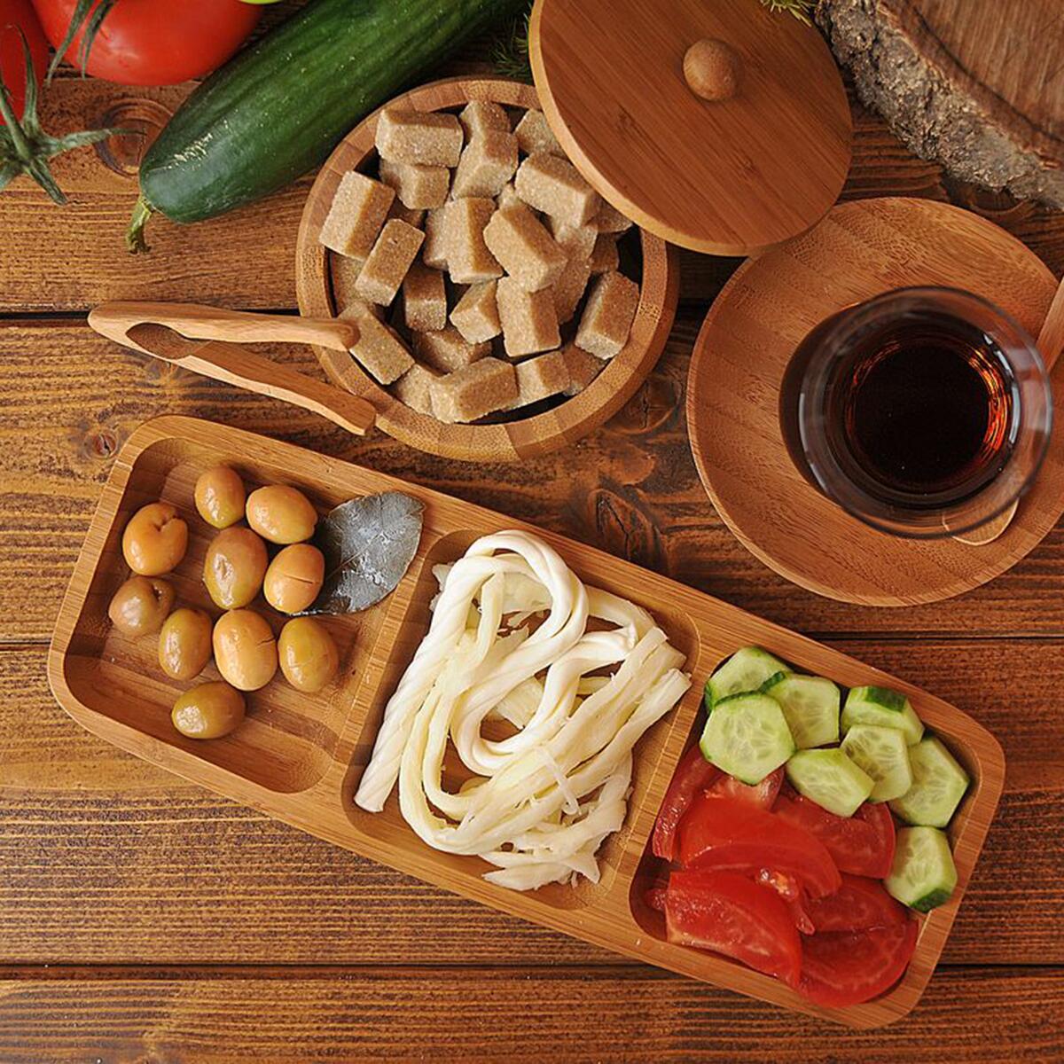 Bambum Ganberi 3 Compartment Snack Bowl &amp; Sauce Bowl - EFENDINA PAZAR - BAMBUM - 8680136021210