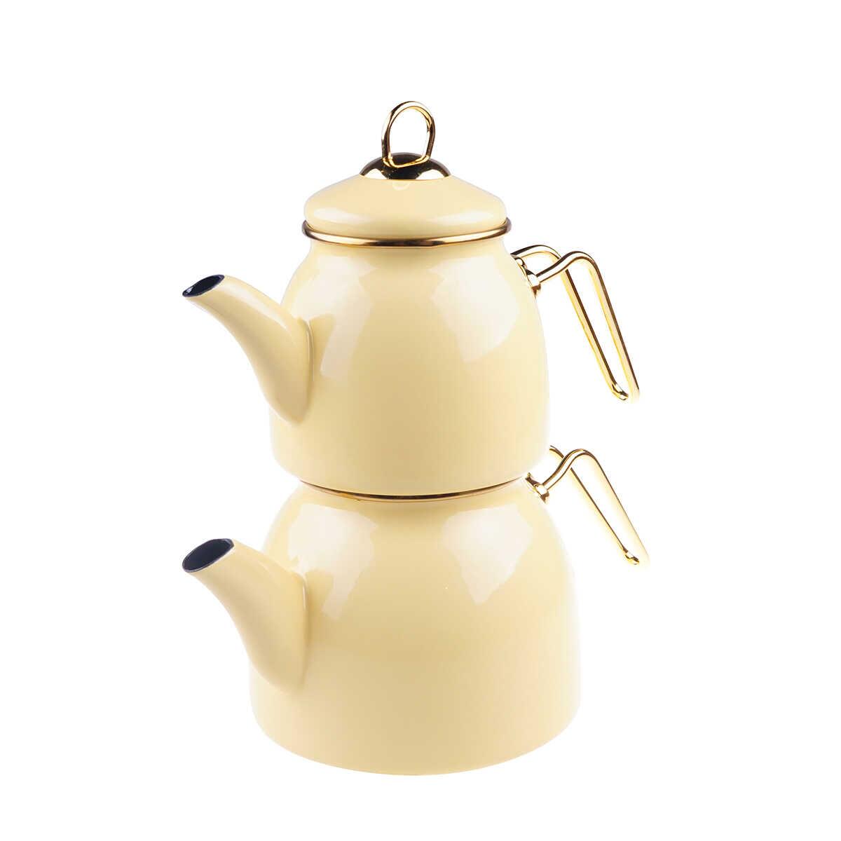 Taşev Bambum Sultan Enamel Teapot Set Yellow