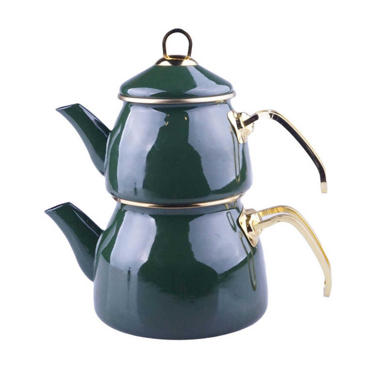 TAŞEV Bambum Sultani Enamel Teapot Set Green