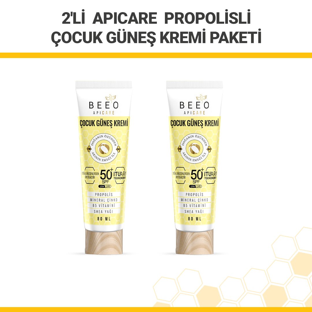 Beeo 2 Pack Apicare Propolis Childrens Sun Cream - EFENDINA PAZAR - beeo - 