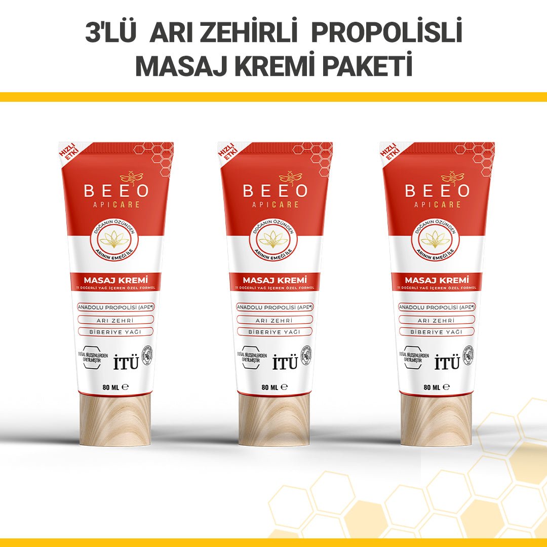 Beeo 3 Pack Bee Venom Propolis Massage Cream - EFENDINA PAZAR - beeo - 