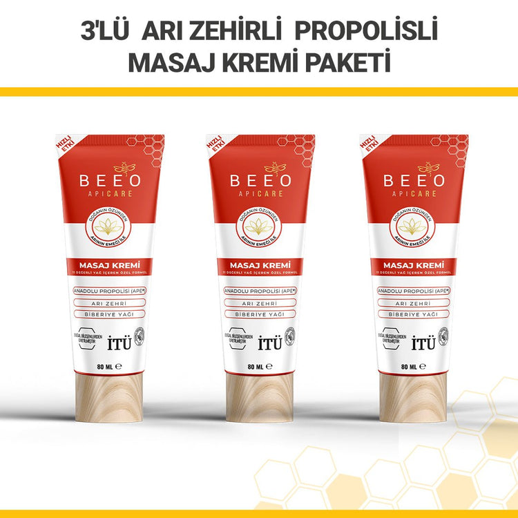 Beeo 3 Pack Bee Venom Propolis Massage Cream - EFENDINA PAZAR - beeo - 