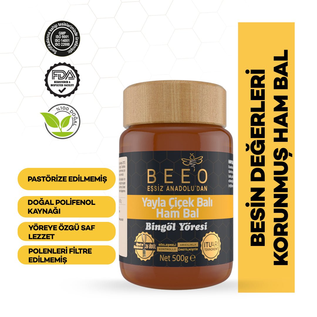 Beeo Bingöl Region Raw Honey 500 g - EFENDINA PAZAR - beeo - 8681644700604