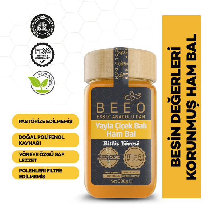 Beeo Bitlis Region Raw Honey 300 g - EFENDINA PAZAR - beeo - 8681469035615