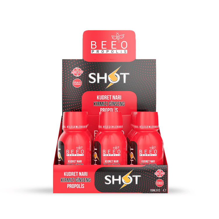 Beeo Mighty Pomegranate Ginseng Propolis Shot Box of 12 - EFENDINA PAZAR - beeo - 