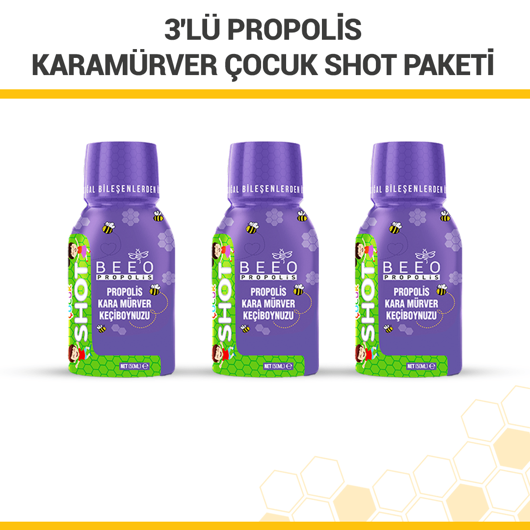 Beeo Propolis Black Elderberry Kids Shot Pack of 3 - EFENDINA PAZAR - beeo - 
