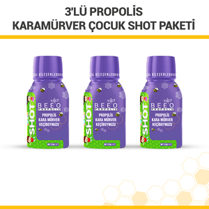 Beeo Propolis Black Elderberry Kids Shot Pack of 3 - EFENDINA PAZAR - beeo - 
