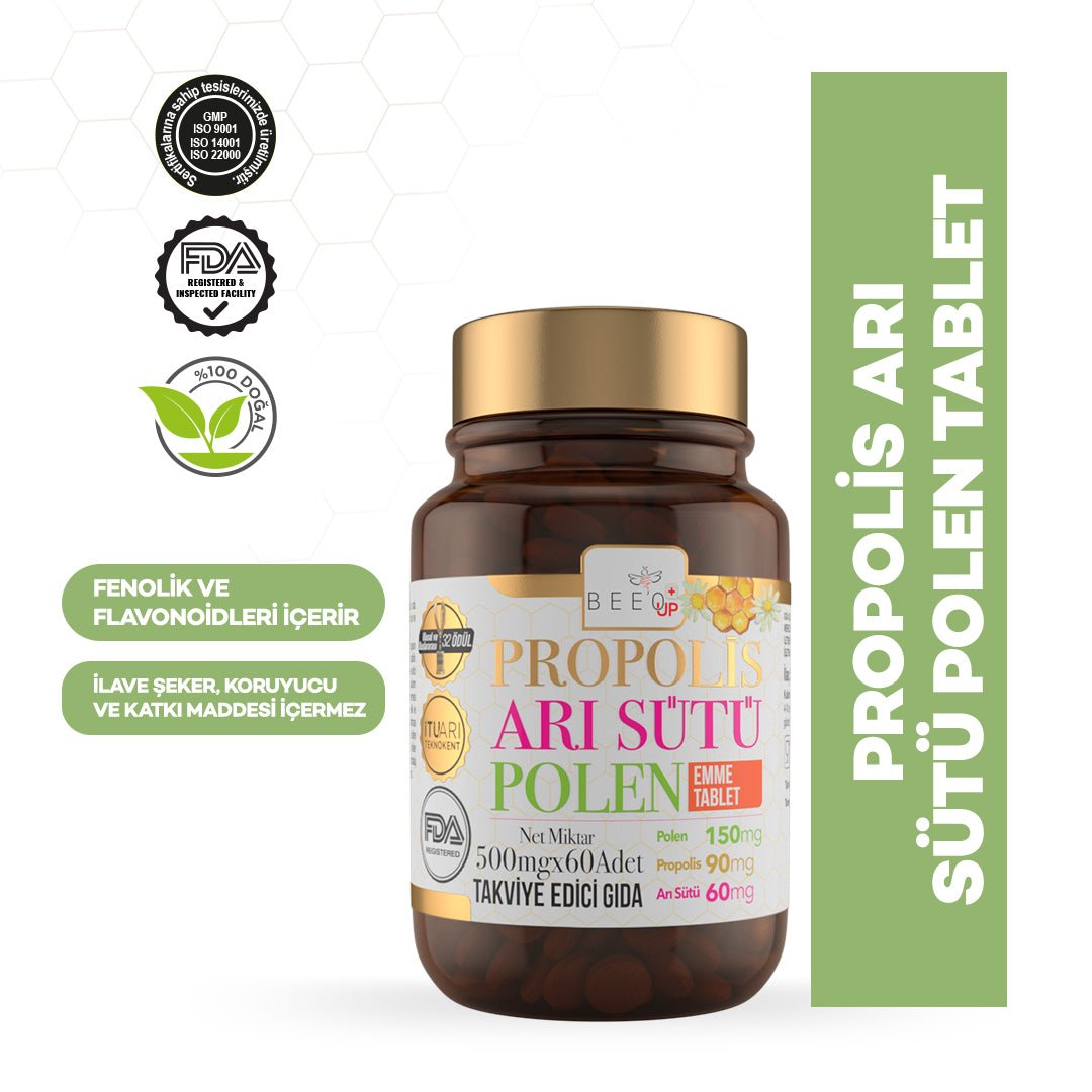 Beeo Propolis Royal Jelly Pollen Natural Tablet Pack of 2 - EFENDINA PAZAR - beeo - 