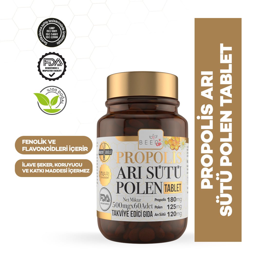 Beeo Propolis Royal Jelly Pollen Natural Tablet Pack of 2 - EFENDINA PAZAR - beeo - 