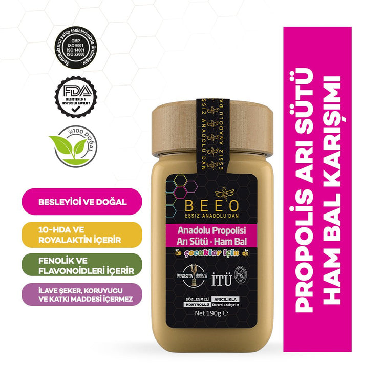 Beeo Propolis Royal Jelly Raw Honey Family Paste Package - EFENDINA PAZAR - beeo - 