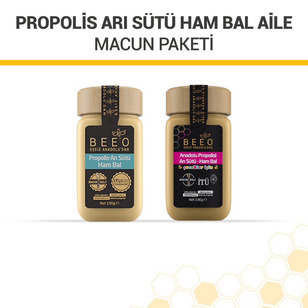 Beeo Propolis Royal Jelly Raw Honey Family Paste Package - EFENDINA PAZAR - beeo - 