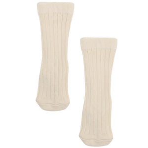 Below Knee Short Organic Cotton Baby and Kids Socks Cream - EFENDINA PAZAR - BABOO - 8682291511032