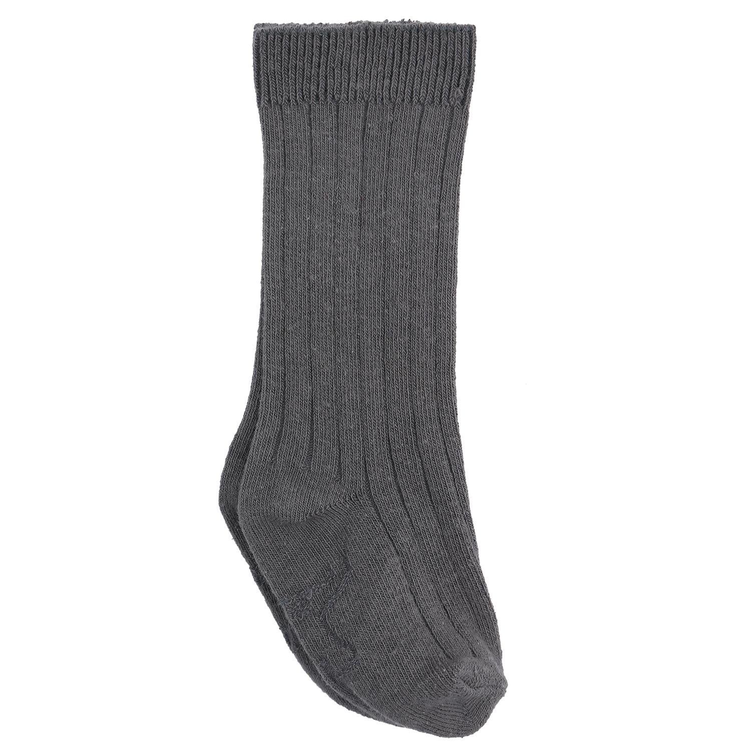 Below Knee Short Organic Cotton Baby and Kids Socks Gray - EFENDINA PAZAR - BABOO - 8682291510998