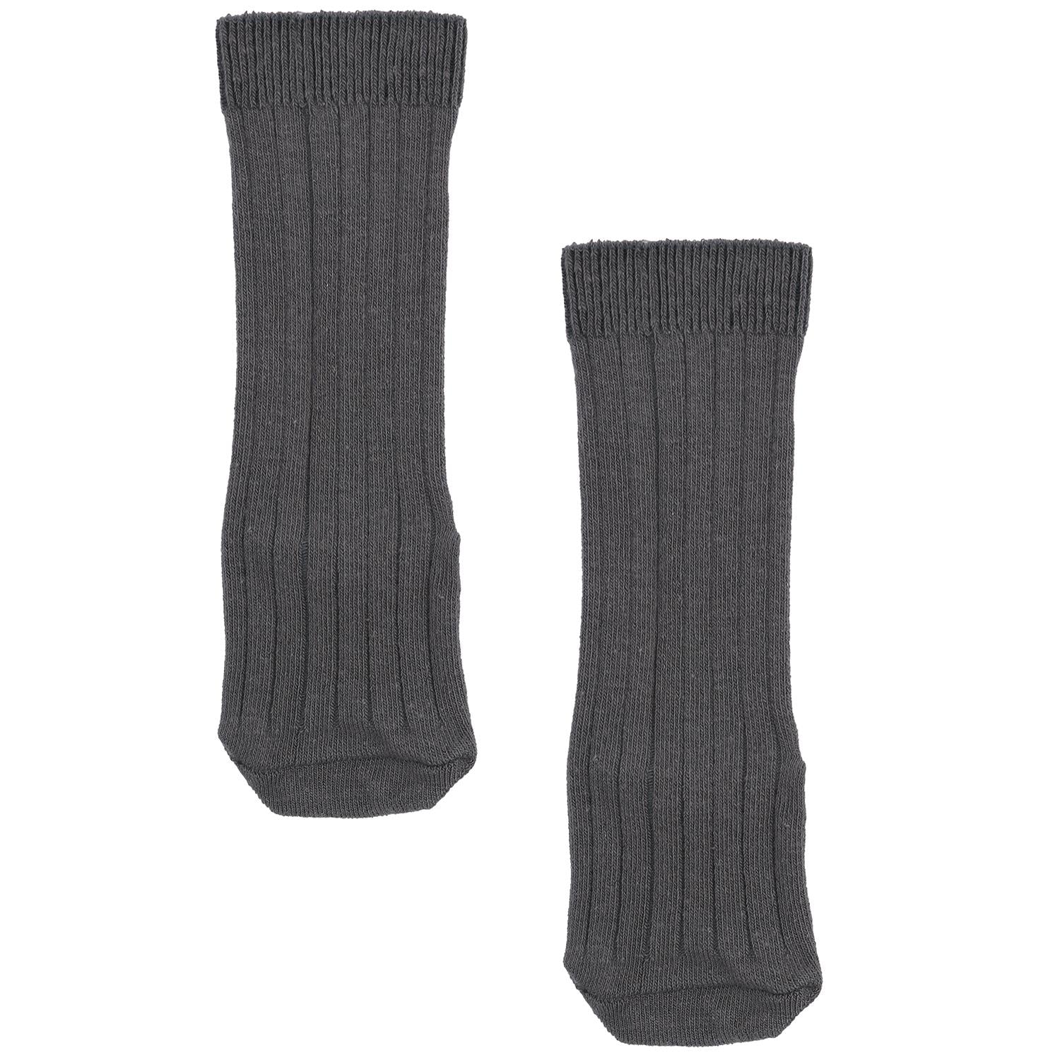 Below Knee Short Organic Cotton Baby and Kids Socks Gray - EFENDINA PAZAR - BABOO - 8682291510998