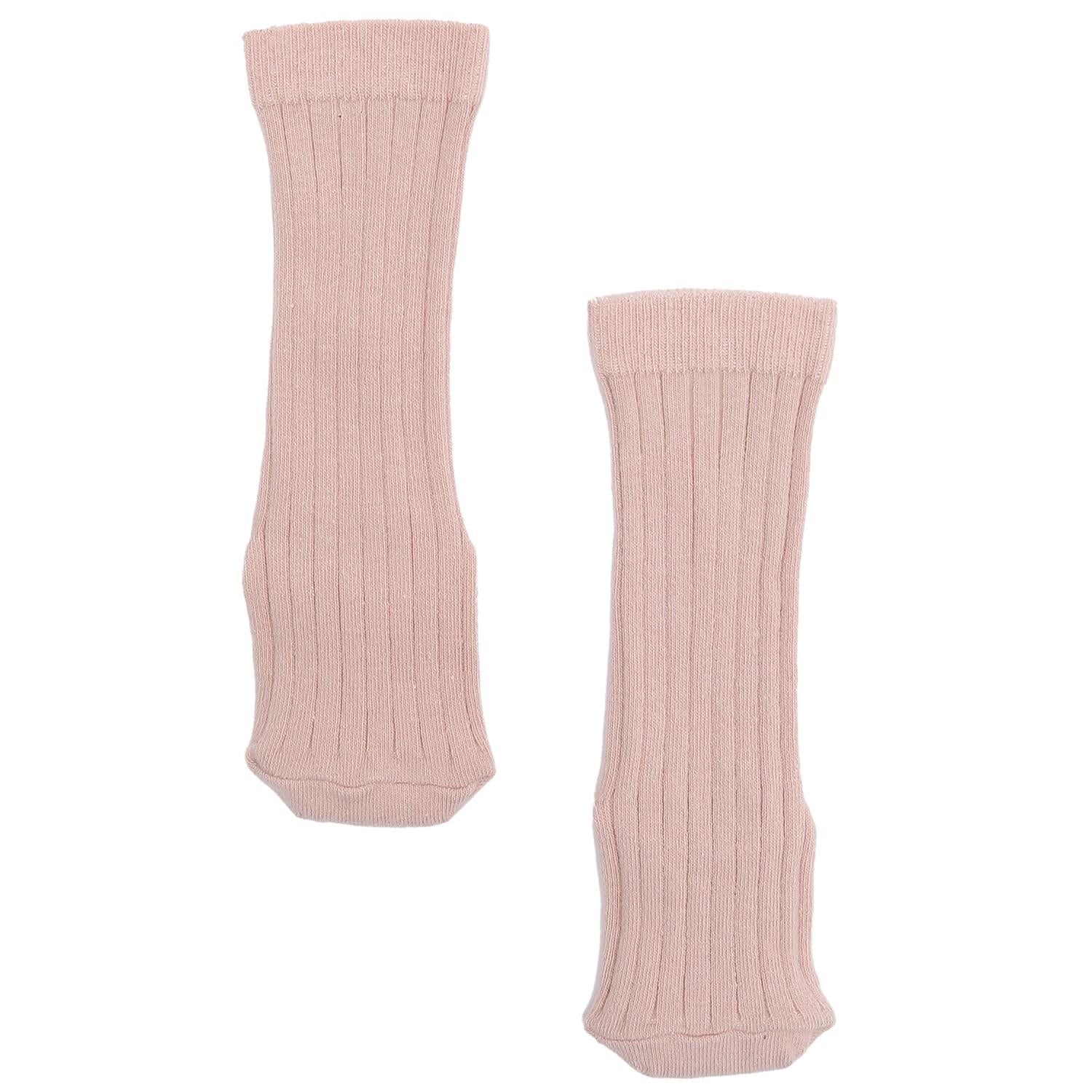Below Knee Short Organic Cotton Baby and Kids Socks Pink - EFENDINA PAZAR - BABOO - 8682291510950