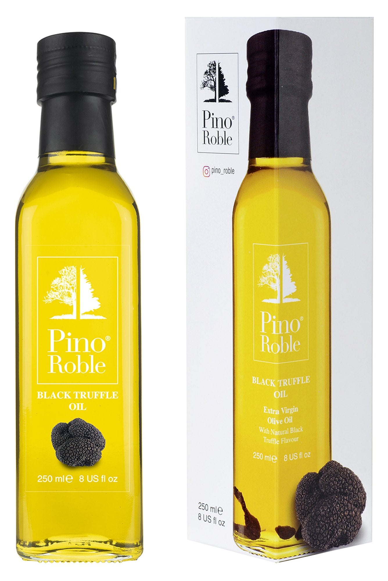 PinoRoble Extra Virgin Olive Oil with Natural Black Truffle Flavour 8 fl Oz