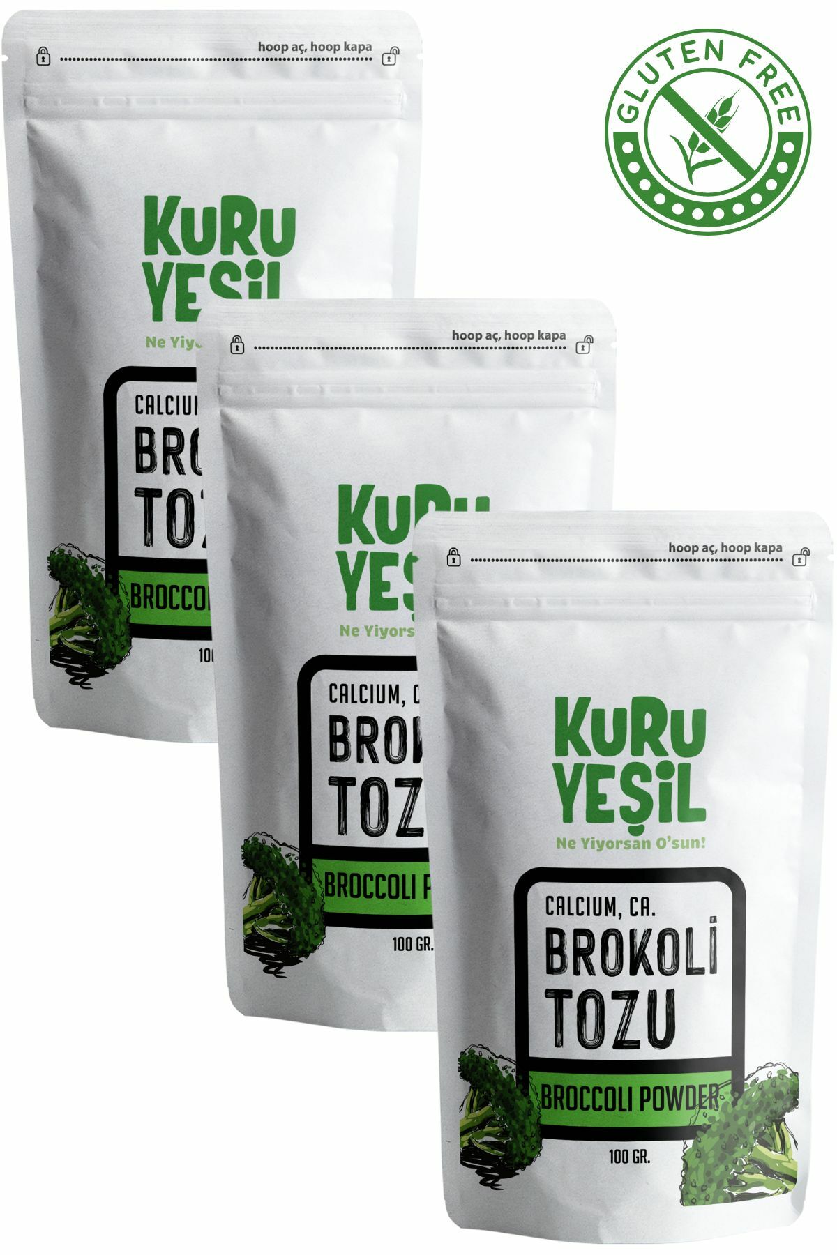 Kuru Yeşil Local Broccoli Powder 100 g 3 Pack