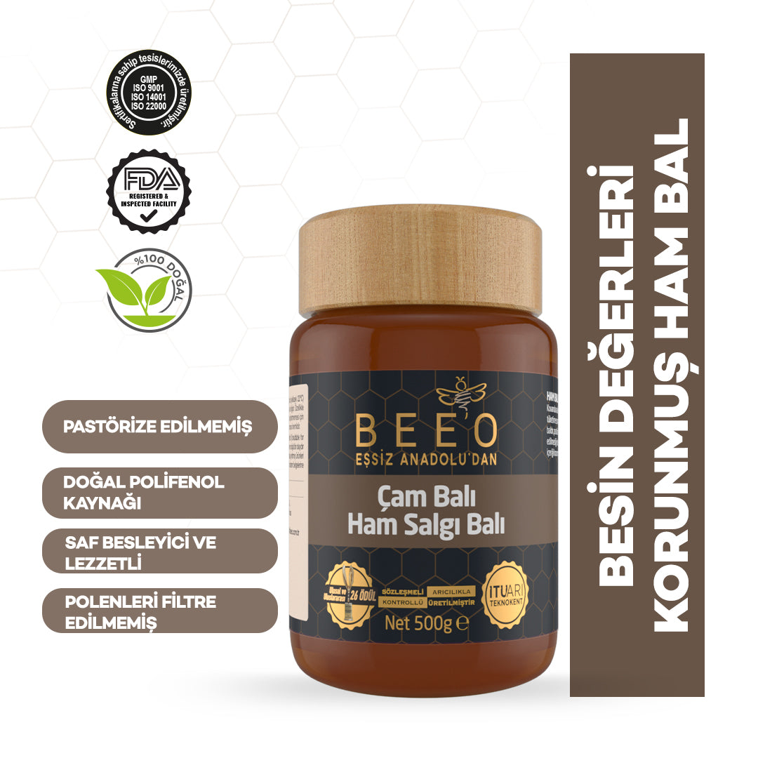 Beeo Pine Honey Raw Secretion Honey 500 g